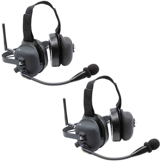 Rugged Radios RW-H30-DT Wireless Double Talk Dual Headset Intercom System (Hands Free)